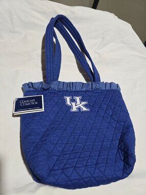 Kentucky Wildcats Quilted Tote Bag Collegiate Collection Blue Gingham New